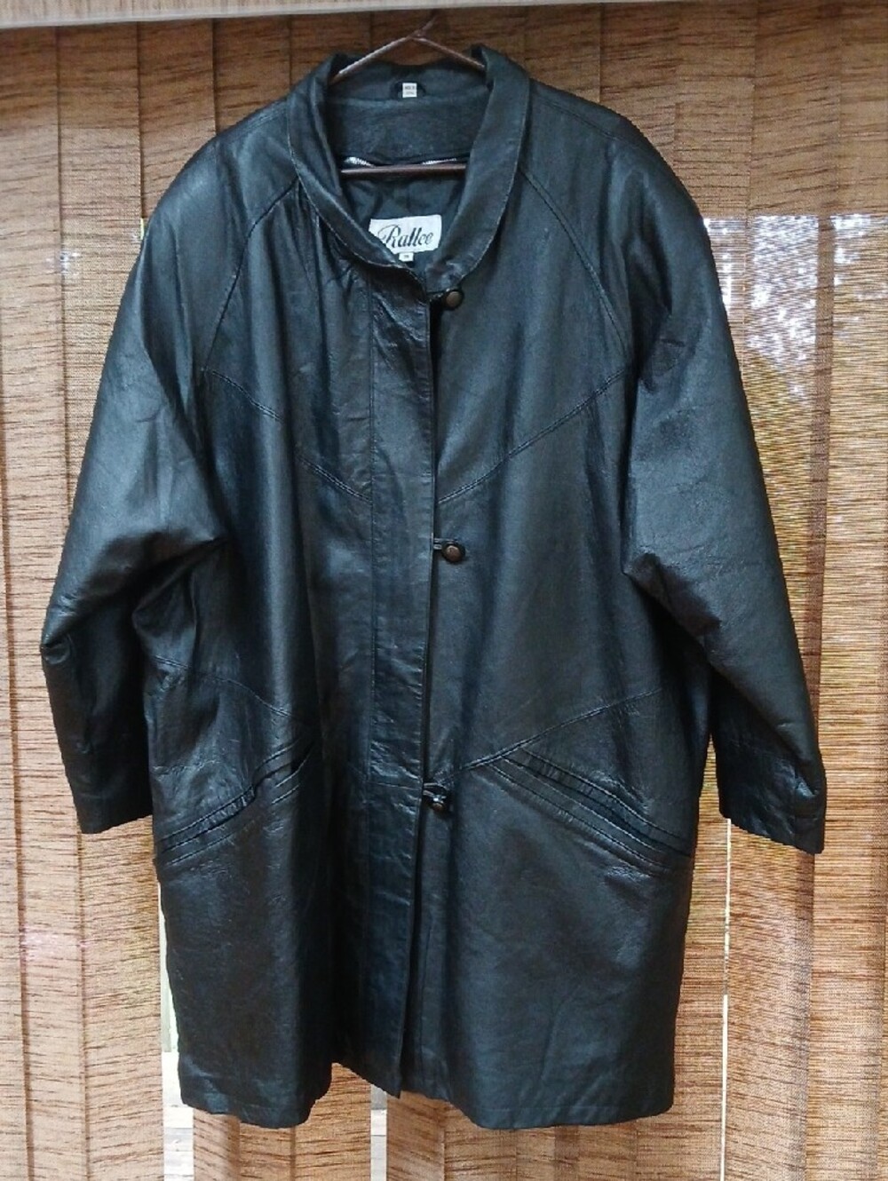 VTG Rallee 90s Black Genuine Leather Moto Jacket Plus Size 3X Biker Goth Grunge